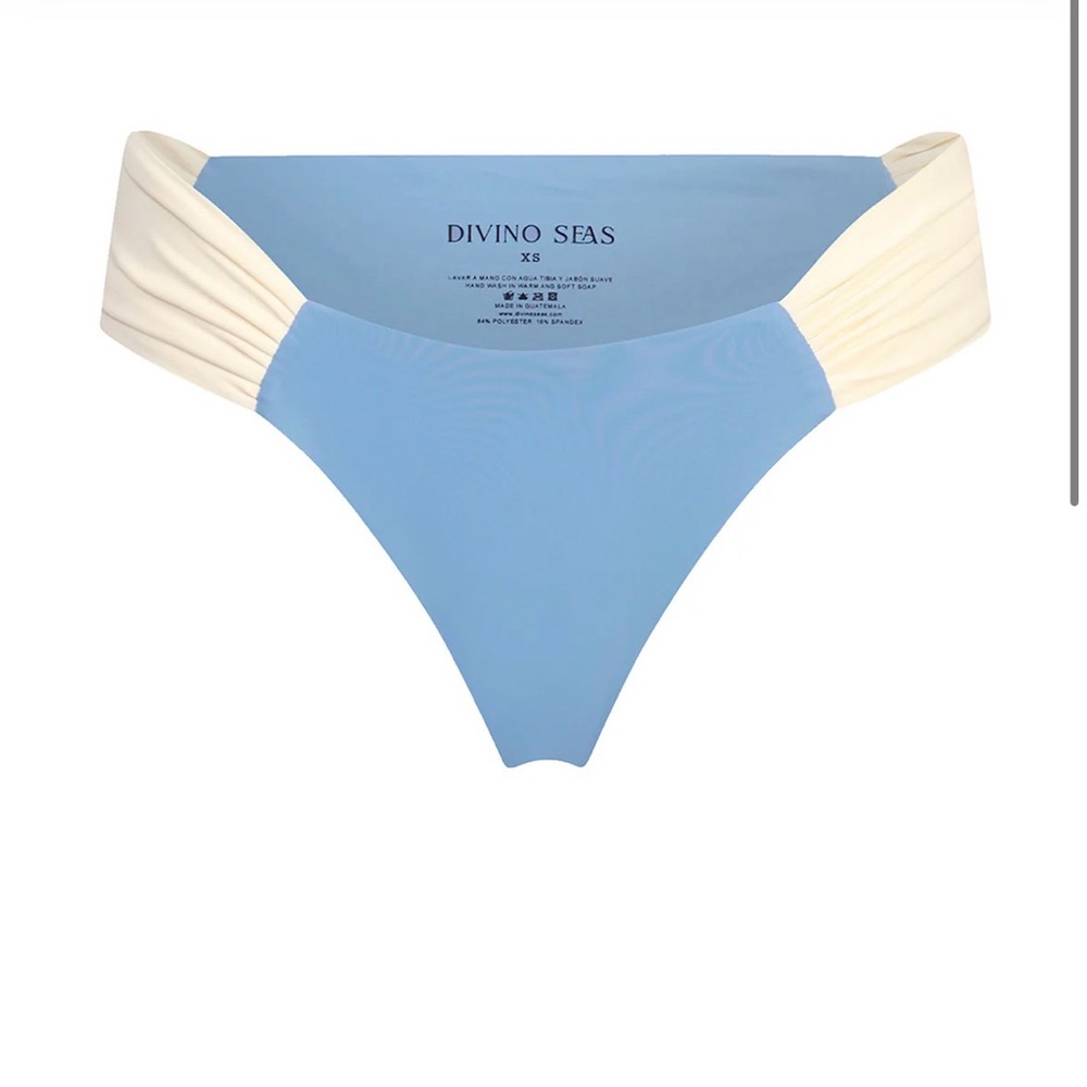 Divino Seas Blue and Cream Bikini Bottom